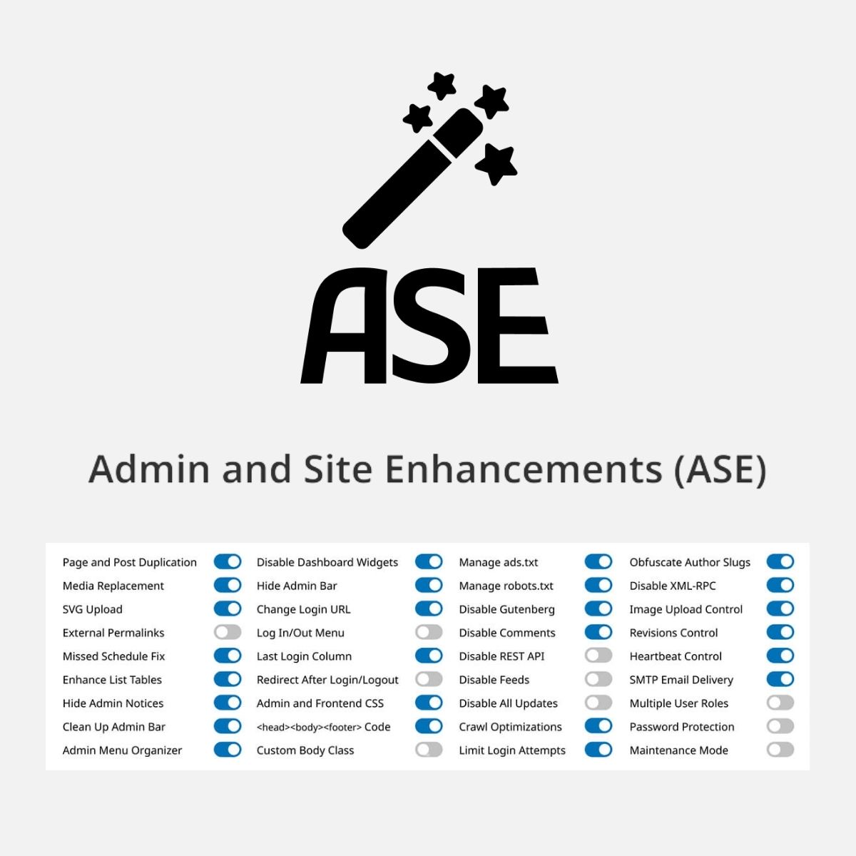 Admin and Site Enhancements (ASE) Pro