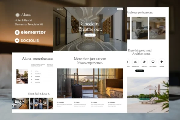 Aluna - Hotel & Resort Elementor Template Kit