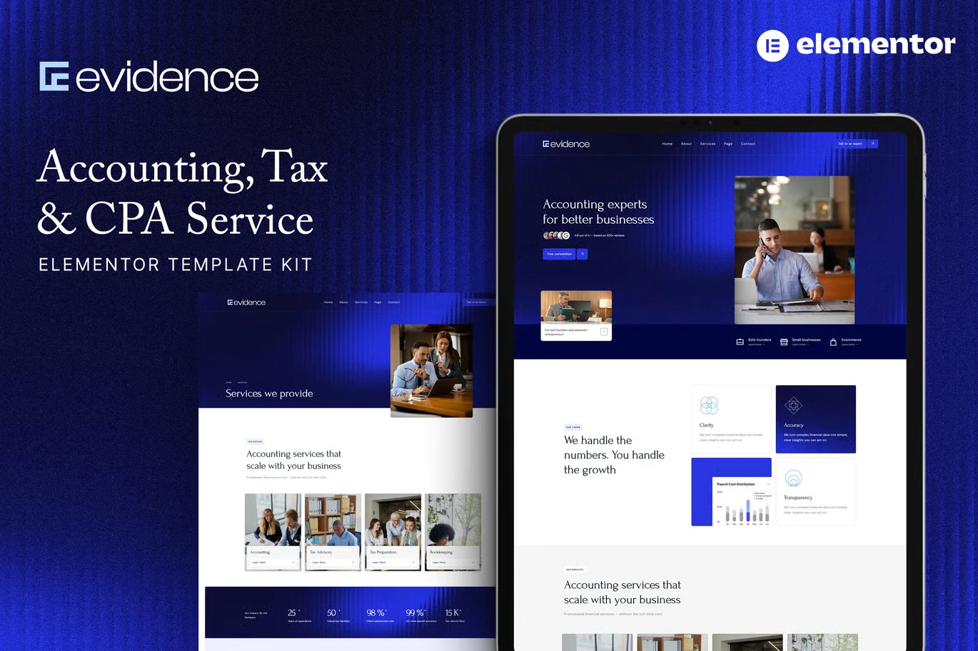 Evidence - Accounting, Tax & CPA Service Elementor Template Kit