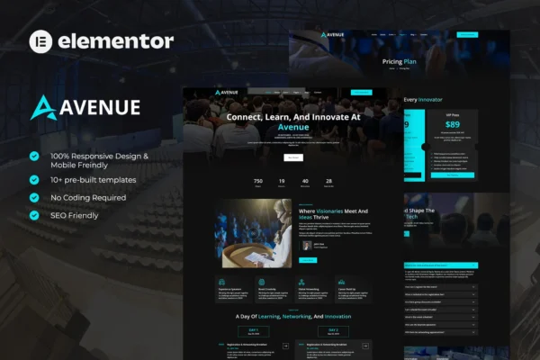 Avenue - Event & Conference Elementor Template Kit