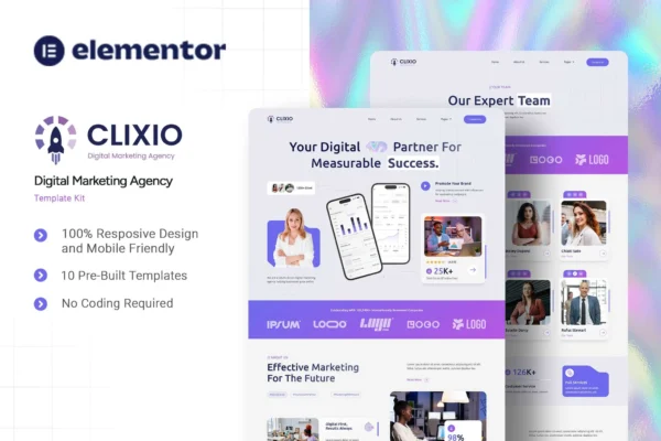 Clixio - Digital Marketing Agency Elementor Template Kit
