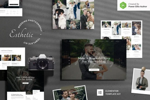 Esthetic โ Wedding Photography Elementor Template Kit