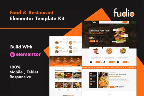 Fudio - Food & Restaurant Elementor Template Kit