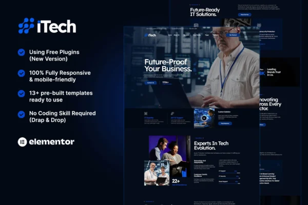 iTech - IT Solutions & Services Company Elementor Template Kit