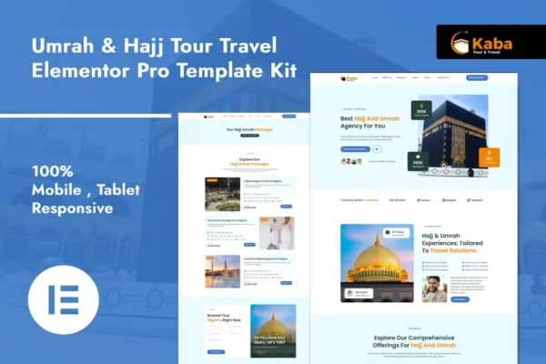 Kaba - Umrah & Hajj Tour Travel Elementor Pro Template Kit