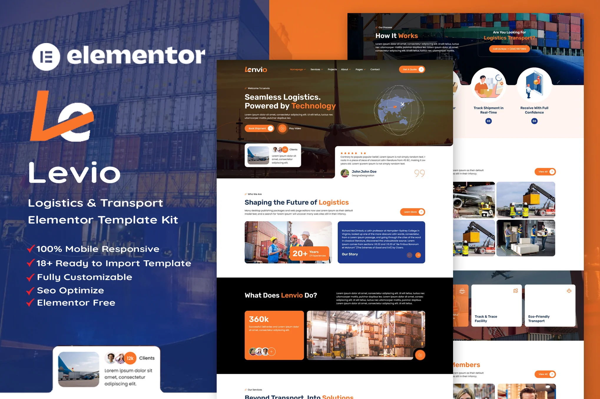 Lenvio - Logistics & Transport Service Elementor Template Kit