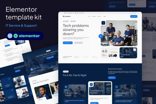 Nexolve - IT Service & Support Elementor Template Kit