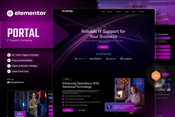 Portal - IT Company Elementor Template Kit