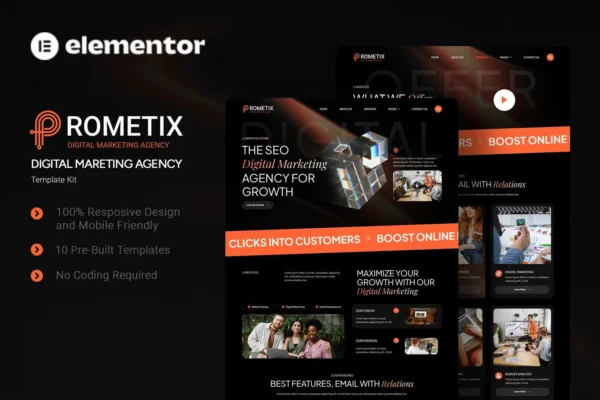 Prometix - Digital Marketing Agency Elementor Template Kit