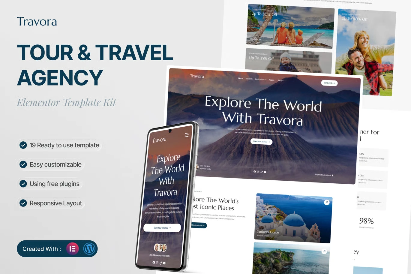Travora – Tour & Travel Agency Elementor Template Kit