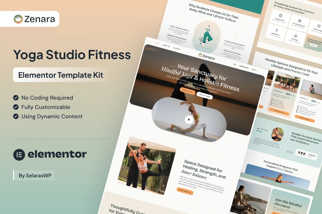 Zenara - Yoga Studio & Fitness Elementor Template Kit
